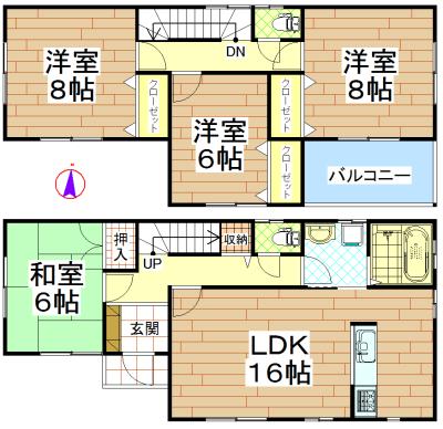 Floor plan. 25,900,000 yen, 4LDK, Land area 175.4 sq m , Building area 105.99 sq m