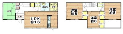 Floor plan. 25,900,000 yen, 4LDK, Land area 175.4 sq m , Building area 105.99 sq m