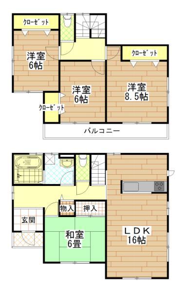Floor plan. 25,800,000 yen, 4LDK, Land area 181.4 sq m , Building area 105.98 sq m