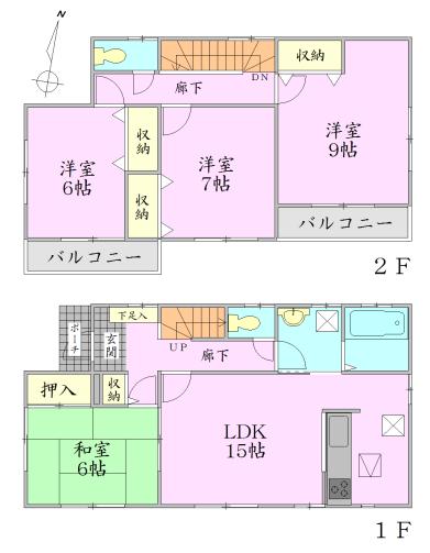 Floor plan. 26.5 million yen, 4LDK, Land area 180.66 sq m , Building area 104.33 sq m