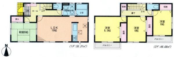 Floor plan. 26,900,000 yen, 4LDK, Land area 180.07 sq m , Building area 105.99 sq m