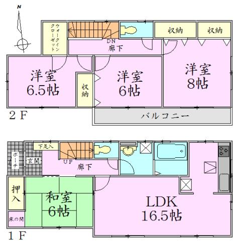 Floor plan. 19,800,000 yen, 4LDK, Land area 333.98 sq m , Building area 105.99 sq m