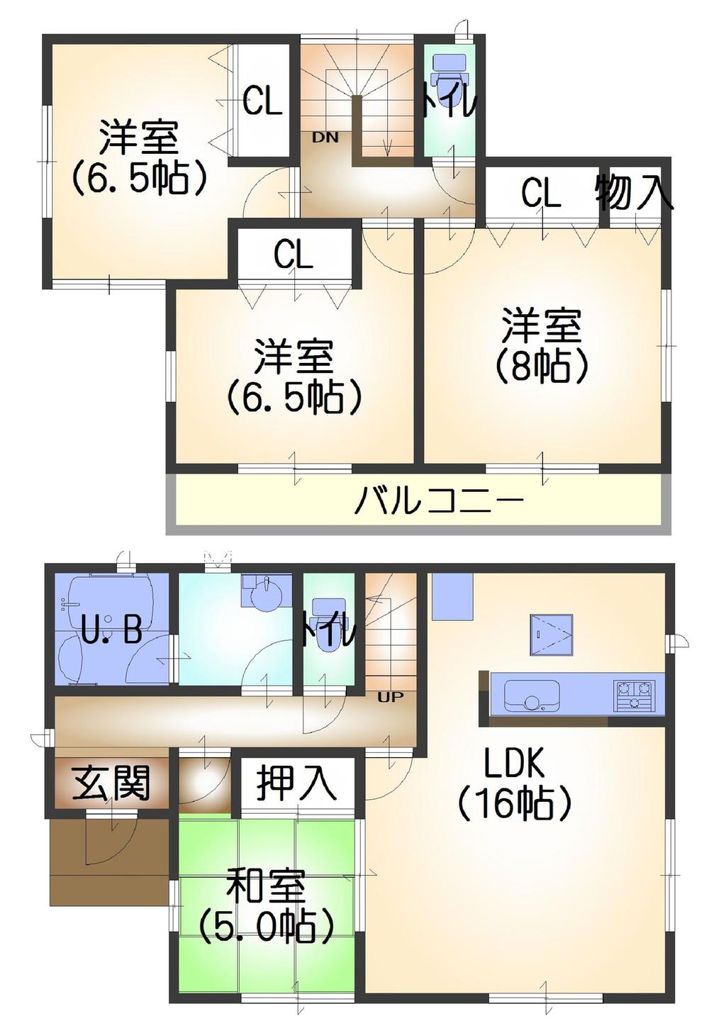 Floor plan. 20,900,000 yen, 4LDK, Land area 262.95 sq m , Building area 98.01 sq m