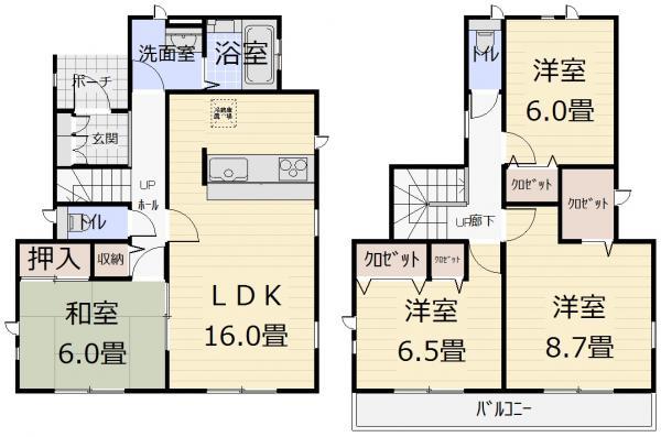 Floor plan. 22,800,000 yen, 4LDK, Land area 209.21 sq m , Building area 105.16 sq m
