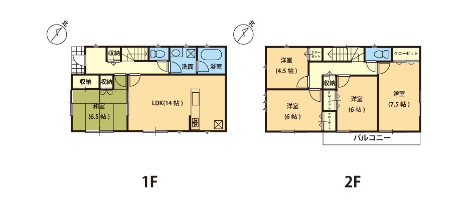 Floor plan. 22,900,000 yen, 5LDK, Land area 197.89 sq m , Building area 104.89 sq m