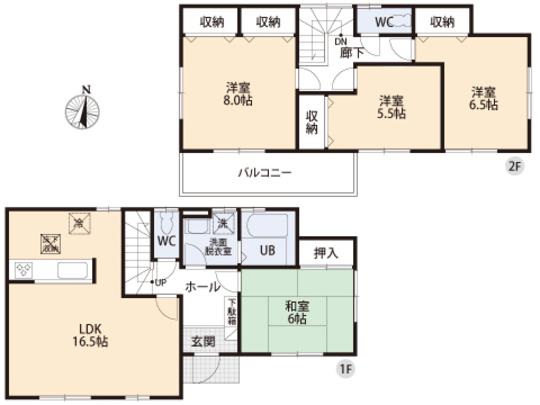 Floor plan. 20.5 million yen, 4LDK, Land area 191.6 sq m , Building area 103.5 sq m floor plan