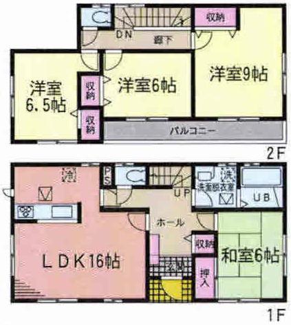 Floor plan. (9 Building), Price 19,800,000 yen, 4LDK, Land area 180.51 sq m , Building area 105.98 sq m