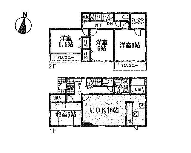 Floor plan. (4 Building), Price 19,800,000 yen, 4LDK, Land area 180.23 sq m , Building area 105.99 sq m