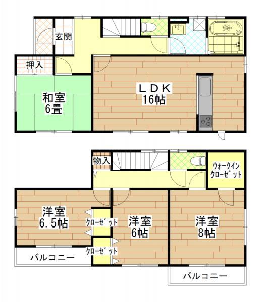 Floor plan. 19,800,000 yen, 4LDK, Land area 180.23 sq m , Building area 105.99 sq m