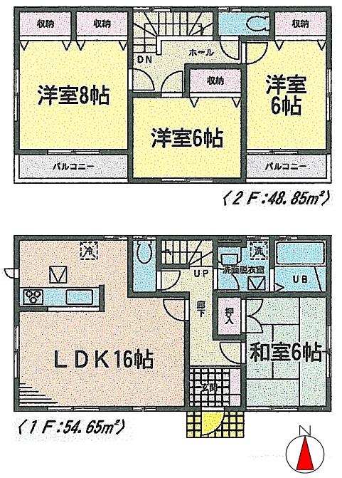 Floor plan. (3 Building), Price 19,800,000 yen, 4LDK, Land area 200.12 sq m , Building area 103.5 sq m