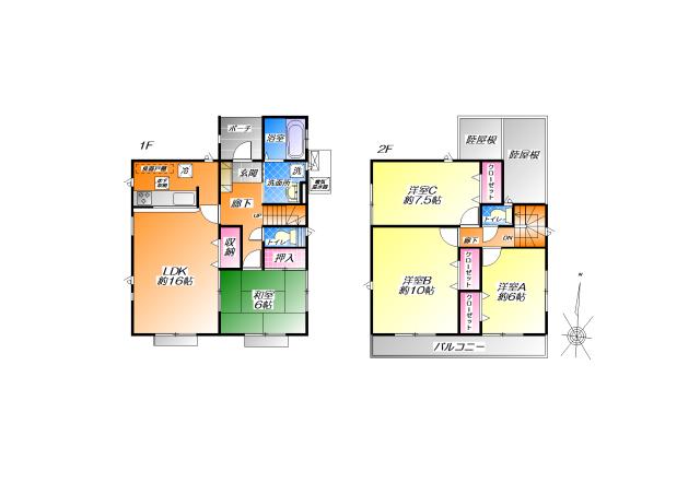 Floor plan. (7 Building), Price 20.8 million yen, 4LDK, Land area 182.76 sq m , Building area 105.99 sq m