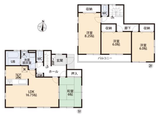 Floor plan. 20.8 million yen, 4LDK, Land area 208.79 sq m , Building area 105.15 sq m floor plan