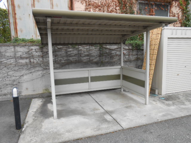 Parking lot. Bicycle parking lot (shared) equipped