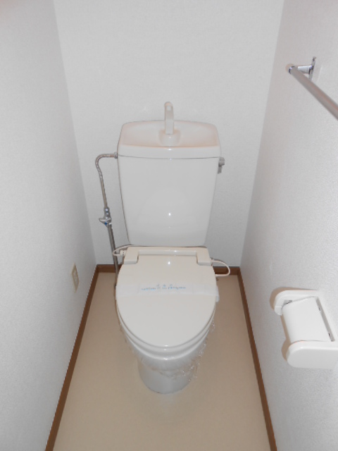 Toilet. Heating toilet seat equipped