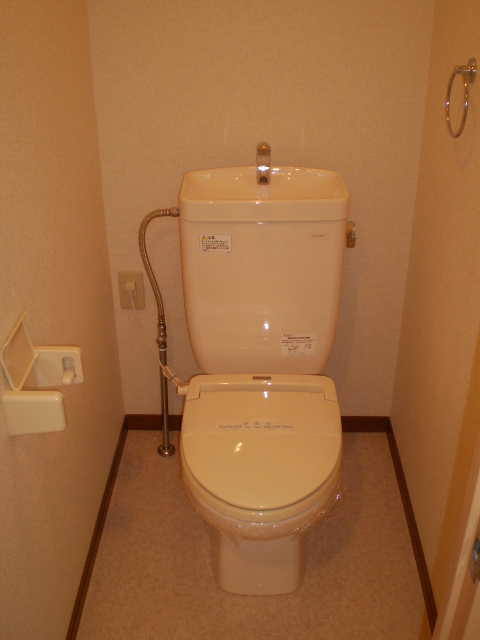 Toilet. Heating toilet seat equipped