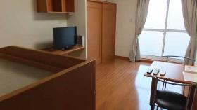 Living and room. Desk is folded.