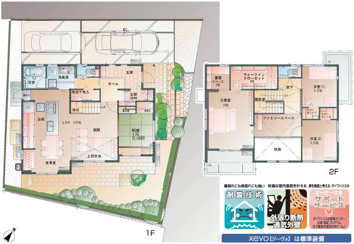 Floor plan.  [-]  ※ Plan and Exterior therefore are drawn with reference to the accompanying drawings ・ For planting, In fact and it may be slightly different. Also, furniture ・ Consumer electronics ・ Car, etc. are not included in the price. 