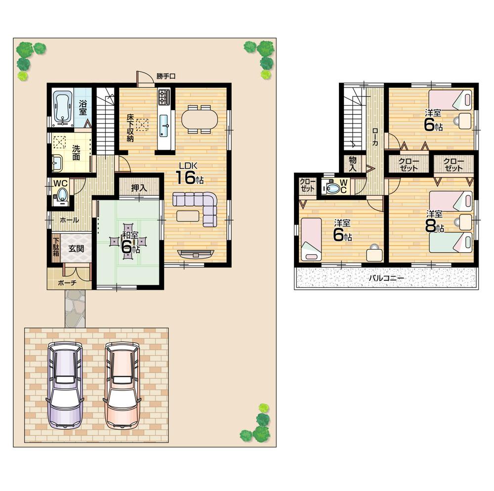 Floor plan. 25,500,000 yen, 4LDK, Land area 178.78 sq m , Building area 99.63 sq m floor plan 4LDK! Parking 3 units can be! 
