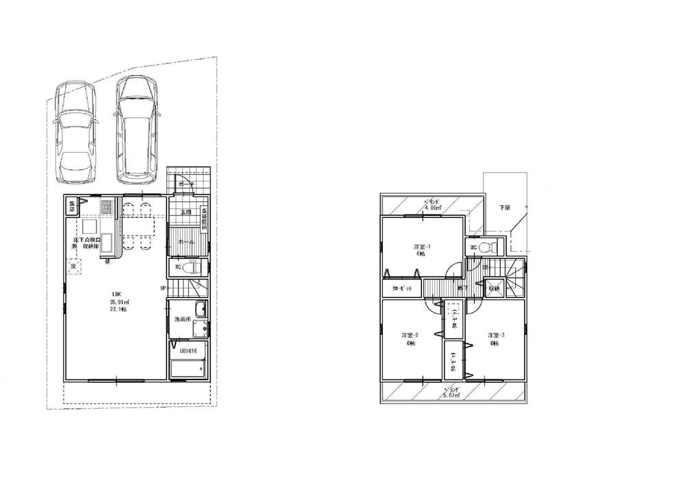 Compartment figure. Land price 13.3 million yen, Land area 155.94 sq m