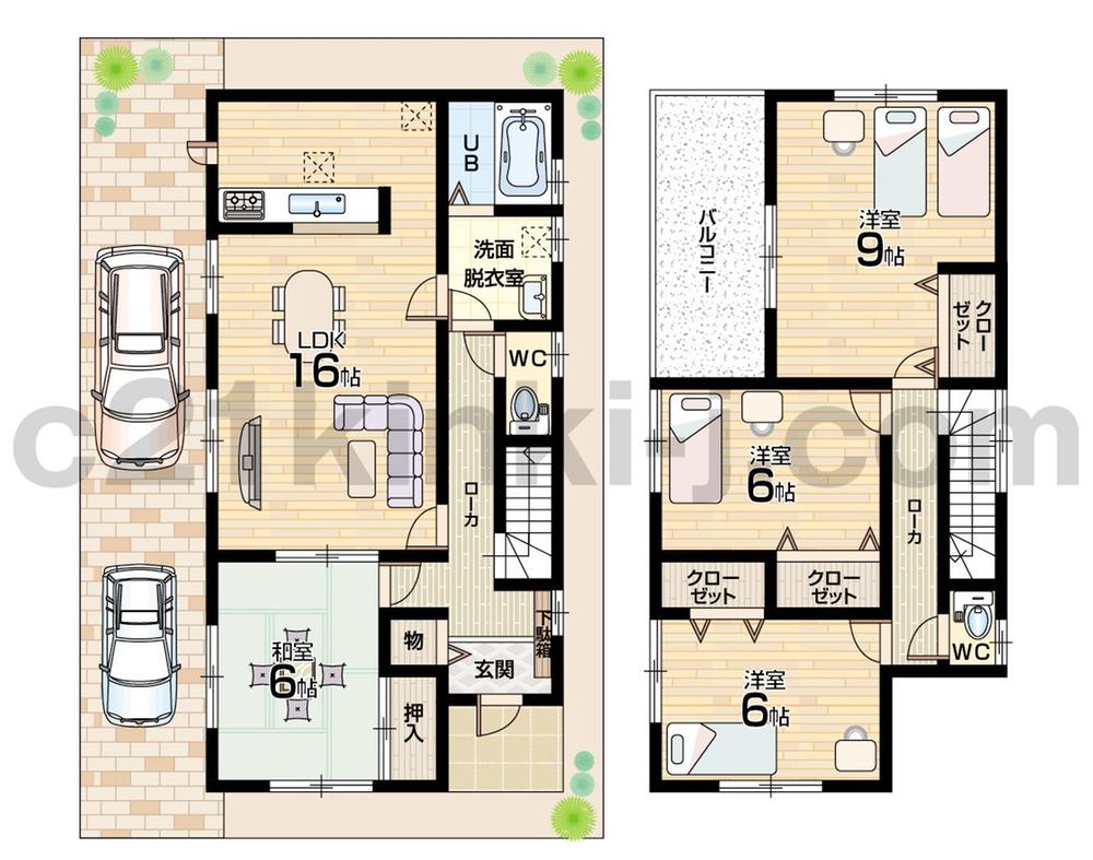 Floor plan. (No. 9 locations), Price 29,800,000 yen, 4LDK, Land area 130.26 sq m , Building area 105.15 sq m