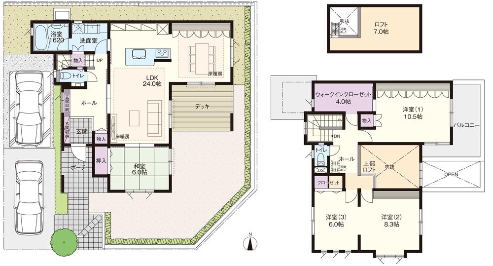 Building plan example (Perth ・ Introspection). Large New Town, known for the beautiful city and a quiet living environment, "Shiraniwadai residential areas.". Although it is a 2-minute walk station, Is a big attraction not hear all the sound of a train for the underground line