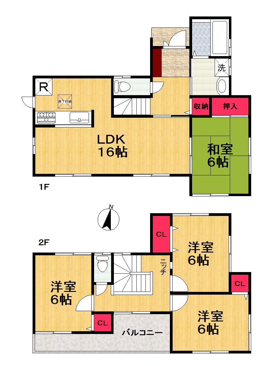 Floor plan. 23.8 million yen, 4LDK, Land area 210.04 sq m , Building area 95.58 sq m   [Floor plan] 