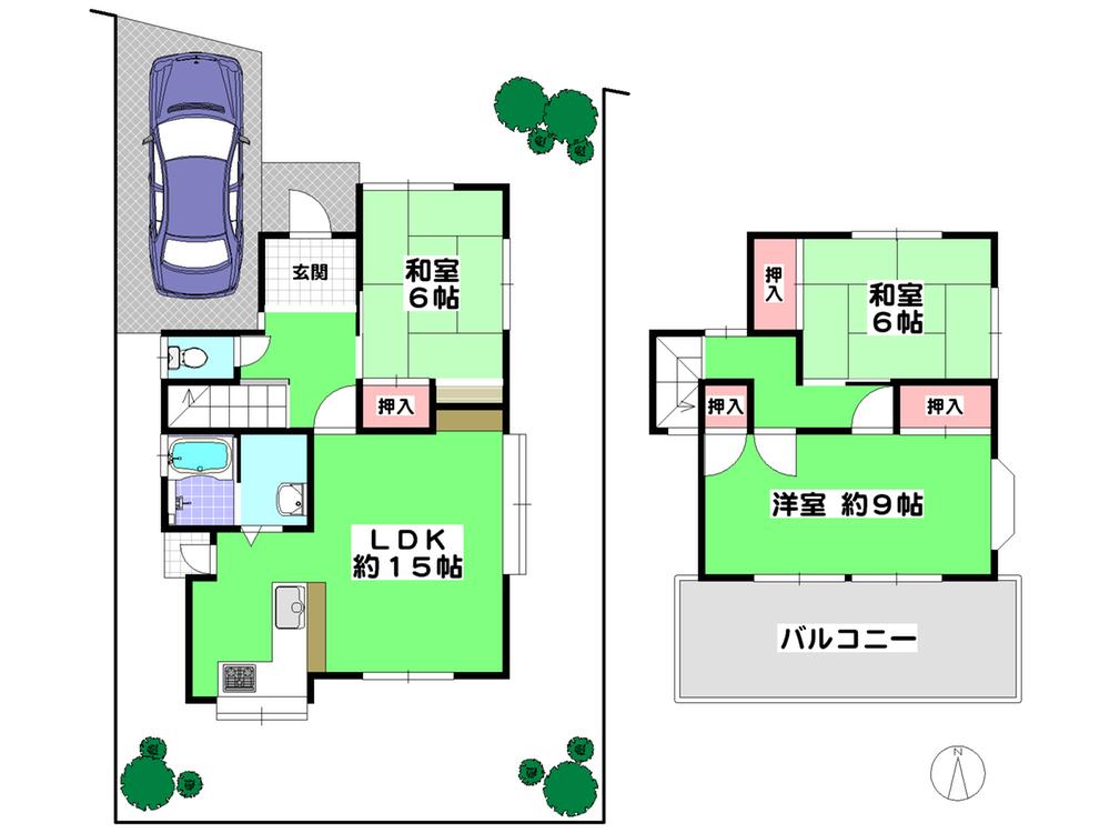 Floor plan. 12.8 million yen, 3LDK, Land area 136.51 sq m , Building area 83.63 sq m