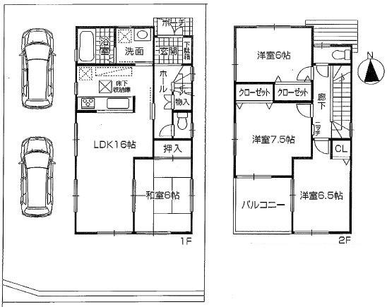 Floor plan. 28.8 million yen, 4LDK, Land area 135.54 sq m , Building area 97.2 sq m
