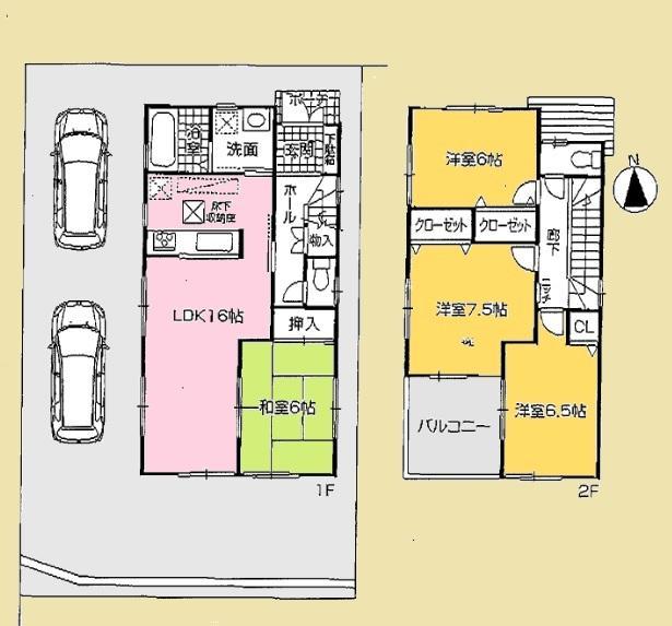 Floor plan. Price 28.8 million yen land area 135.54 sq m  Building area 97.20 sq m