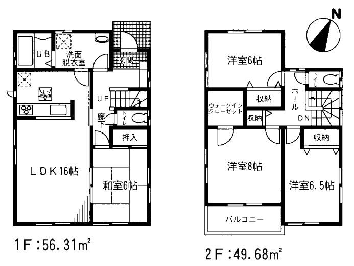 Floor plan. 25,800,000 yen, 4LDK, Land area 165.64 sq m , Building area 105.99 sq m