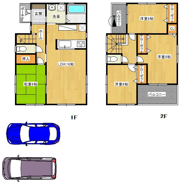 Floor plan. 22,900,000 yen, 4LDK, Land area 148.42 sq m , Building area 98.41 sq m