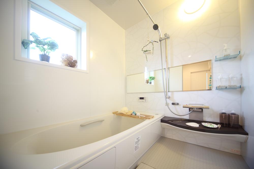 Bathroom. Unit bus with a large mirror. Bathroom heating dryer. 