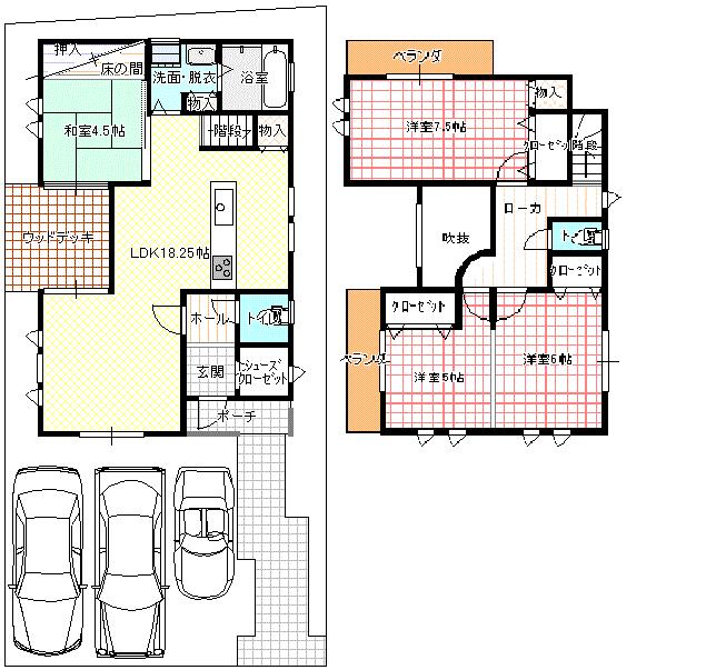 Building plan example (Perth ・ Introspection). Building plan example ( No. 3 locations) Building Price      15,310,000 yen, Building area 101.25  sq m