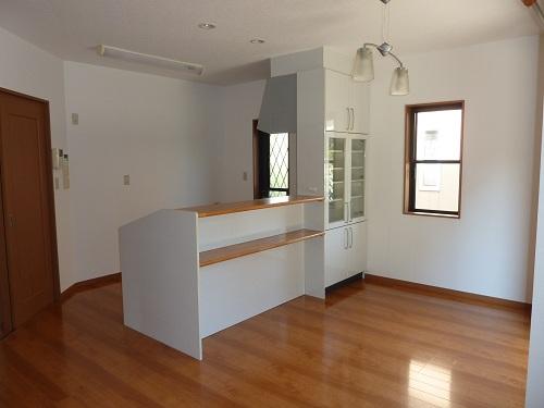 Living. Storage with face-to-face counter kitchen