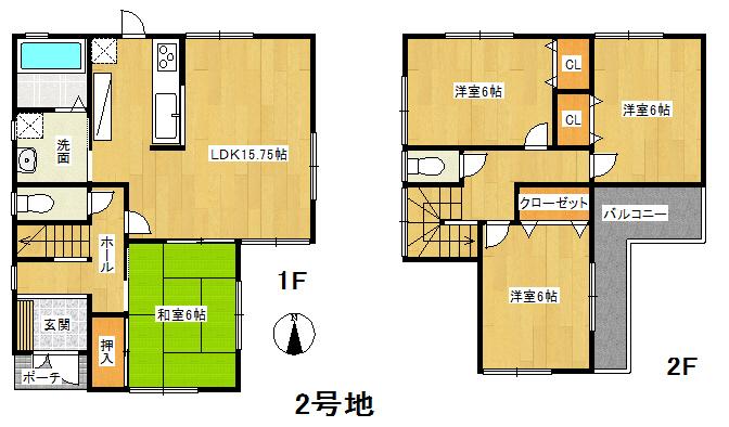 Floor plan. (No. 2 locations), Price 23.8 million yen, 4LDK, Land area 138.27 sq m , Building area 94.77 sq m