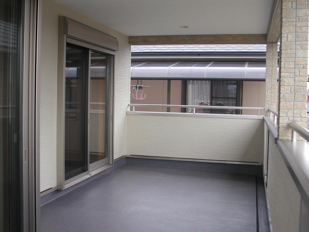 Balcony. Balcony worry rainy day with a roof