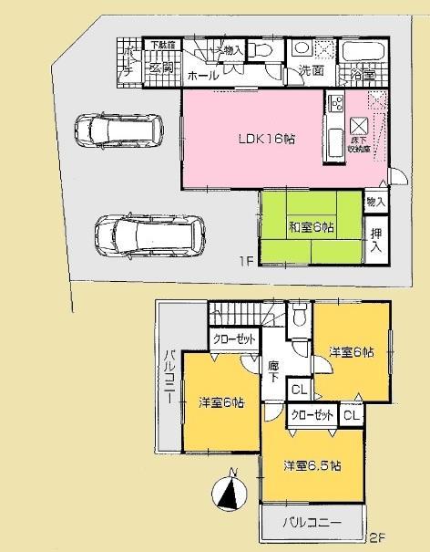 Floor plan. It is the house of the corner lot