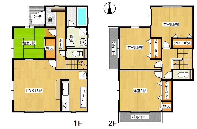 Floor plan. (5 Building), Price 22,800,000 yen, 4LDK, Land area 200.23 sq m , Building area 98.01 sq m