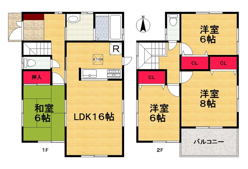 Floor plan. (No. 1 point), Price 26,800,000 yen, 4LDK, Land area 166.07 sq m , Building area 98.82 sq m