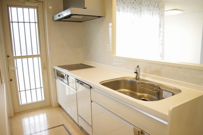 Model house photo. Different types of kitchen