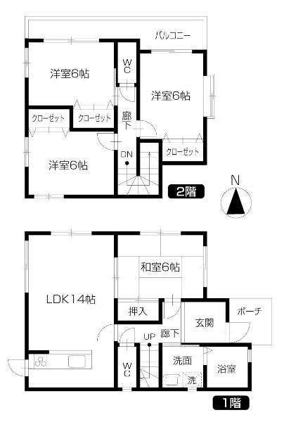 Floor plan. 19,800,000 yen, 4LDK, Land area 165.6 sq m , Building area 92.34 sq m