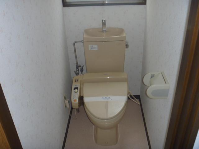 Toilet. Water around is together on the second floor