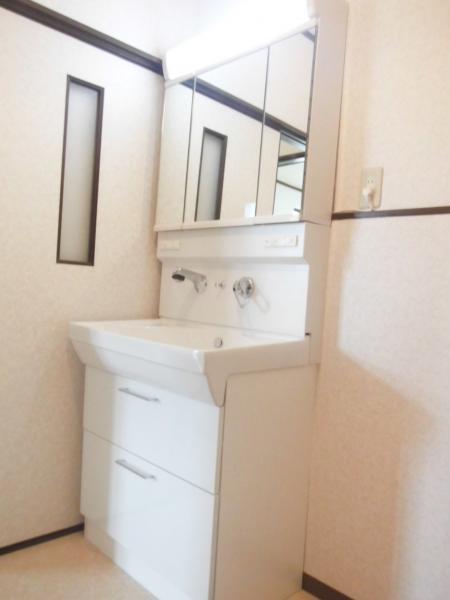 Wash basin, toilet. New shampoo dresser