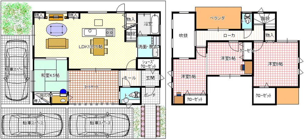 Building plan example (floor plan). Building plan example ( No. 11 locations) Building Price 15,680,000 yen, Building area 103.67 sq m