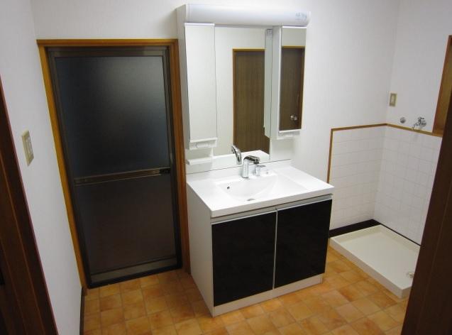 Wash basin, toilet. It was replaced vanity. Directing the room is fine basin space