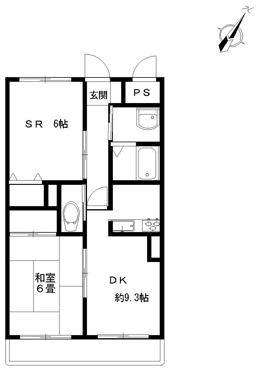 Floor plan. 1LDK + S (storeroom), Price 6.8 million yen, Occupied area 51.97 sq m , Balcony area 9.2 sq m