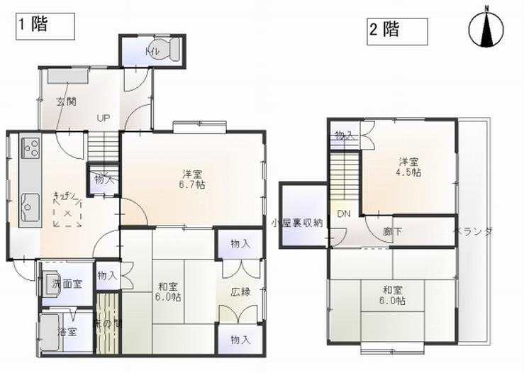 Floor plan. 9.8 million yen, 4DK, Land area 176.48 sq m , Building area 80.45 sq m