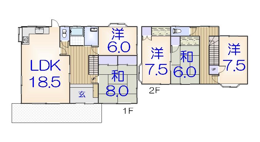Floor plan. 17 million yen, 5LDK, Land area 443.24 sq m , Building area 144.99 sq m