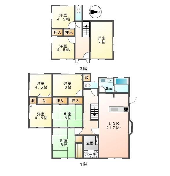 Floor plan. 18,800,000 yen, 8LDK, Land area 360.41 sq m , Building area 134 sq m
