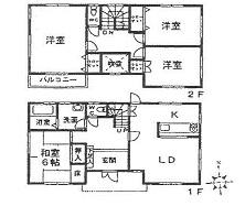 Floor plan. 22,800,000 yen, 4LDK, Land area 207.2 sq m , Building area 106.82 sq m